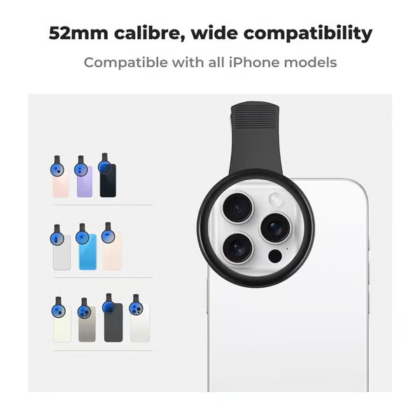 52mm Clip-0n CPL Phone CameraLens Filter Kit, Circular PolarizerPolarizing Filter Compatible with Mostcell phones
